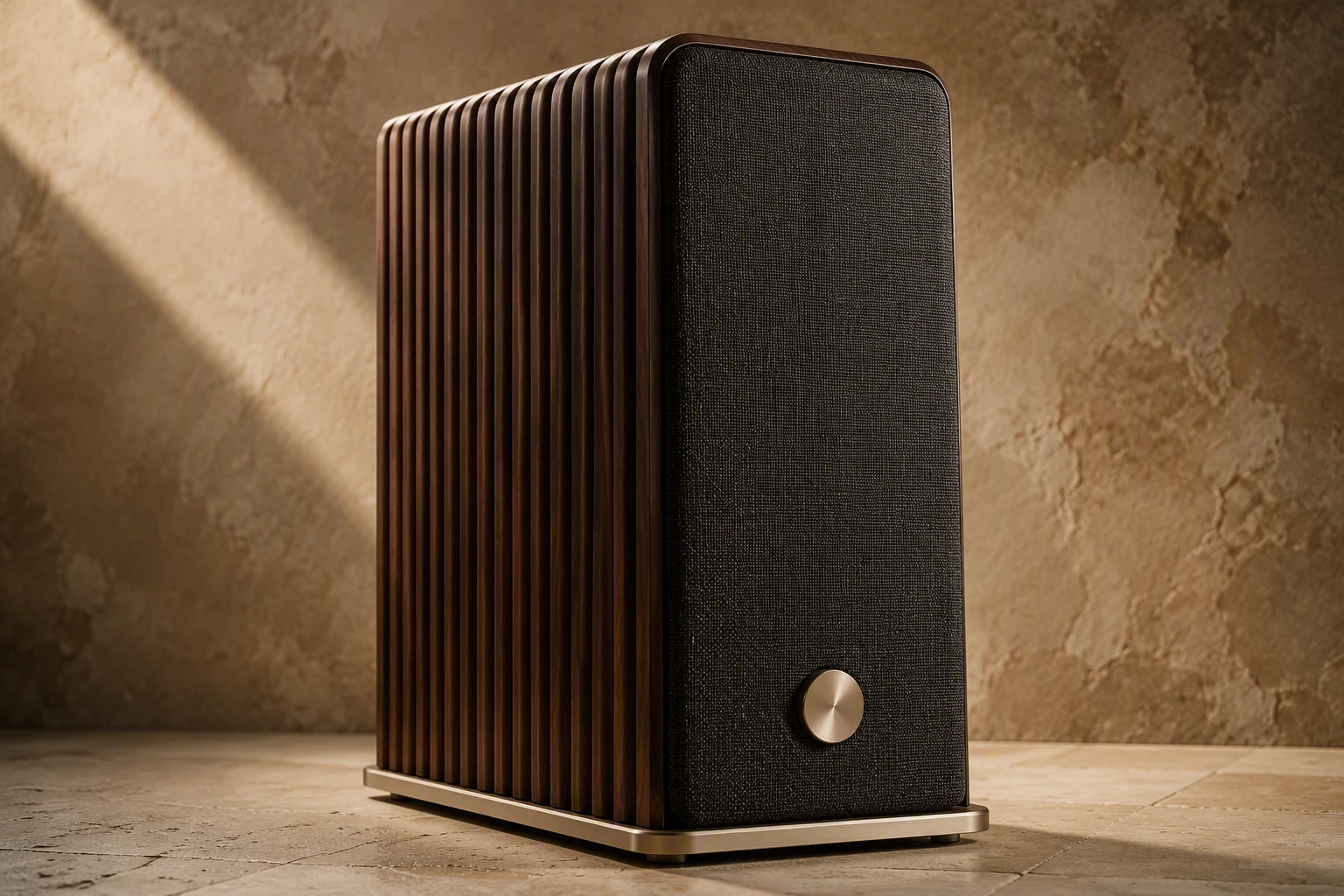 Three-quarter loudspeaker view